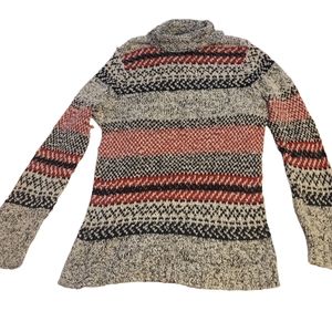 Chaps Cotton Blend Black Red Gray Oversized Sweater XLP Petite